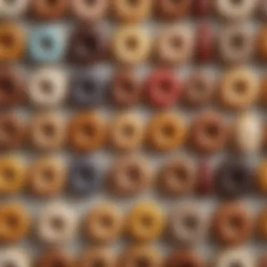 Diverse Flavors of Small Donuts A selection of small donuts showcasing various toppings and flavors