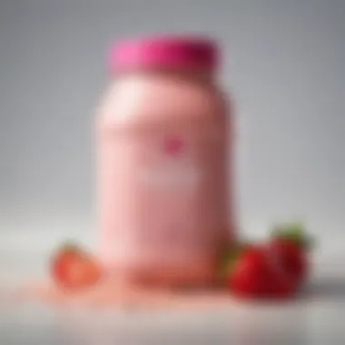 Selection of high-quality strawberry protein shake powder packaging