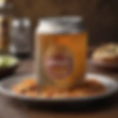 Artfully Presented Beer Can Seasoned Dish An elegant presentation of a dish seasoned with beer can techniques