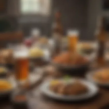 Dining Experience with Beer Can Seasoned Dishes A beautifully styled dining table featuring dishes that utilize beer can seasoning