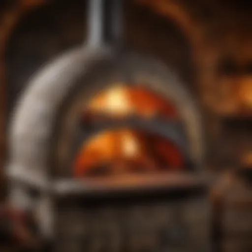 A rustic fire oven glowing with warmth, showcasing its inner dome.