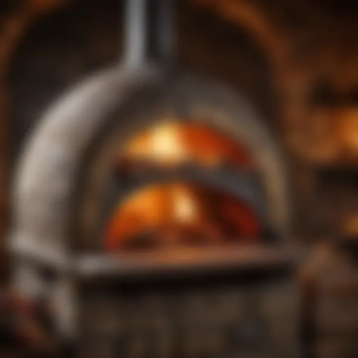 A rustic fire oven glowing with warmth, showcasing its inner dome.