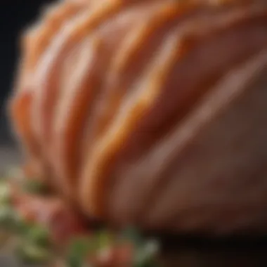 Succulent Pork Butt A close-up view of a succulent pork butt with injection holes.