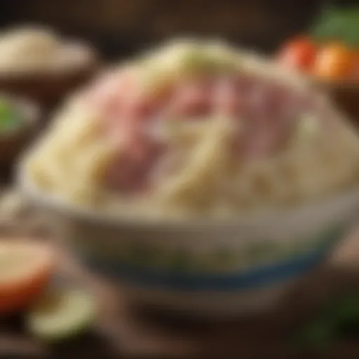 A vibrant bowl of sauerkraut highlighting its texture and color