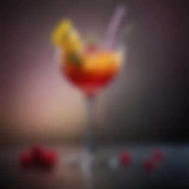 Artistic presentation of a colorful virgin cocktail in a glass