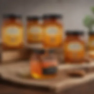 A variety of Manuka honey brands lined up for selection