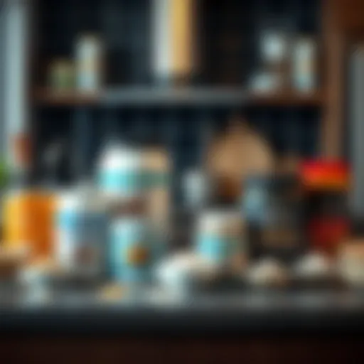 Diverse Selection of Carb-Free Protein Powders Variety of carb-free protein powders displayed on a kitchen counter