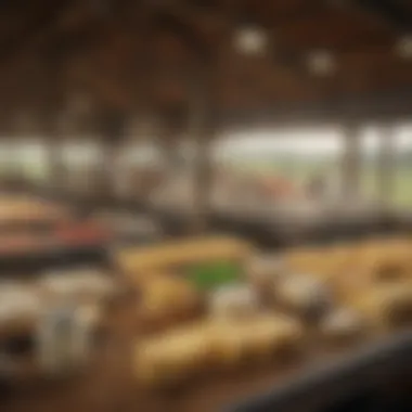 A picturesque dairy farm in a serene American landscape