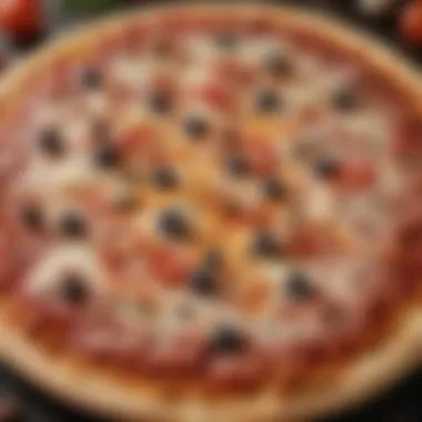 Ingredient showcase for various frozen pizzas