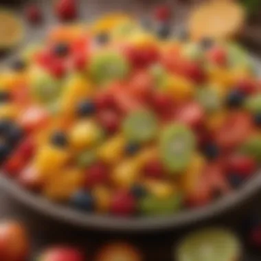 Colorful Fruit Salad A colorful fruit salad showcasing various textures and flavors