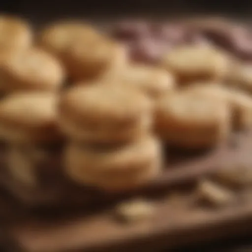 A selection of gluten-free biscuits on a wooden board