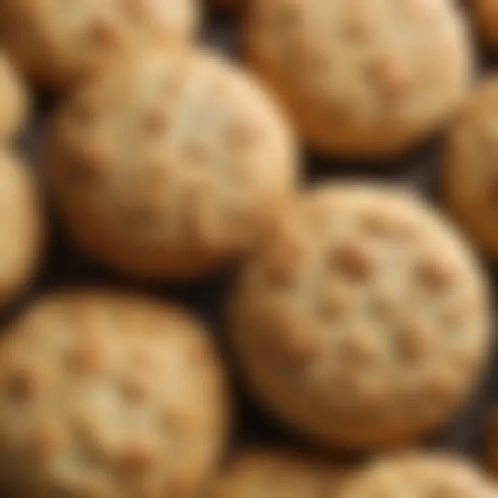 Close-up of flaky gluten-free biscuit texture