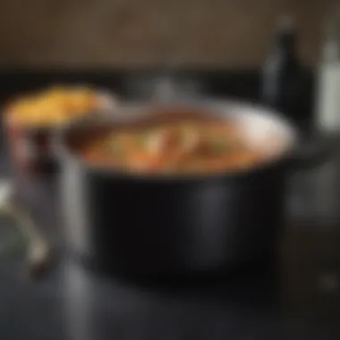 Non-stick pot emphasizing functionality