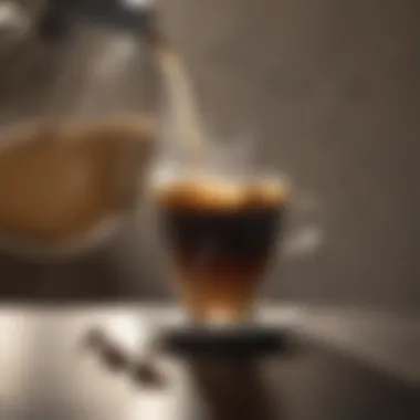 The Ideal Pour Over Coffee A perfectly brewed cup of pour over coffee steaming in the sunlight