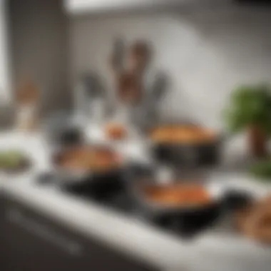 Aesthetic Appeal of Calphalon Cookware Elegant Calphalon cookware set displayed in a modern kitchen