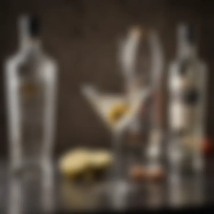 Selection of premium vodkas highlighting diverse brands