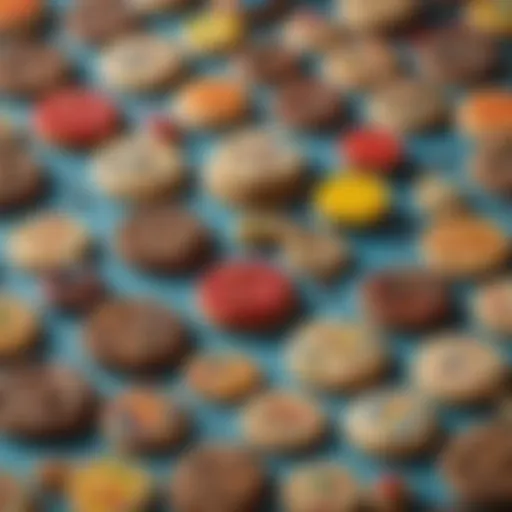 Colorful array of cookie kit packaging