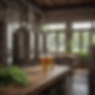 Local Brewery Atmosphere A scenic view of a local brewery surrounded by greenery