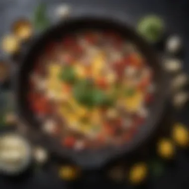 An array of vibrant ingredients ready for sautéing in a cast iron skillet