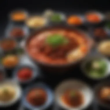 Diverse Culinary Applications of Gochujang An assortment of dishes featuring gochujang, highlighting its versatility in Korean cuisine.