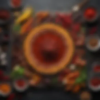 Ingredients for Gochujang Production A beautiful spread of ingredients used in gochujang production, emphasizing the quality of components.