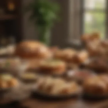 Artisan display of various dishes complemented by Panera sourdough