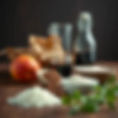 Ingredients for Stout Chocolate Cake Ingredients for stout chocolate cake displayed on a wooden table