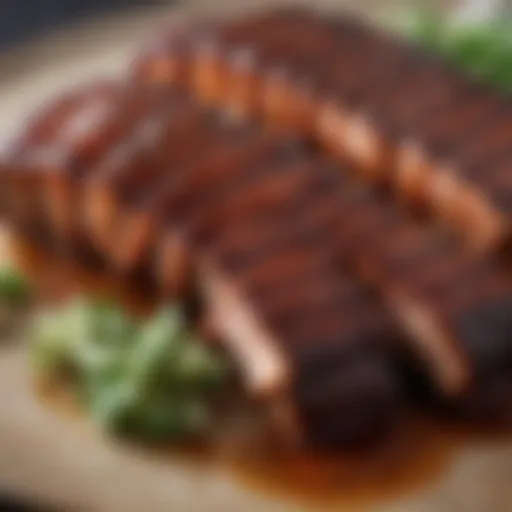 Succulent ribs glistening with a rich glaze