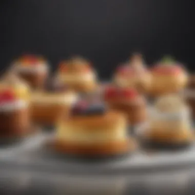 Diverse Flavors of Light Cakes A variety of light cake flavors displayed elegantly
