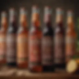 A selection of artisan root beers showcasing different bottle designs