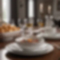 Elegant twelve-piece dinnerware set on a beautifully set dining table