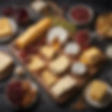 The Modern Cheese Board: A Intersection of Tradition and Technology A vibrant cheese board featuring various cheeses and digital devices