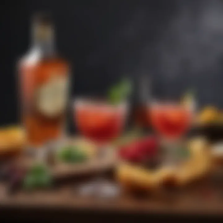 Close-up of fresh ingredients used in Johnny Walker cocktails
