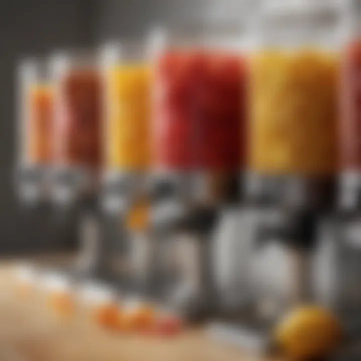 Various designs of large punch dispensers showcased