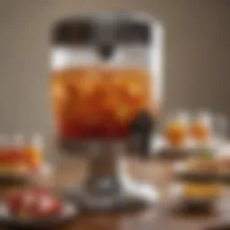 Elegant large punch dispenser set on a banquet table