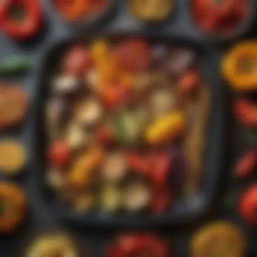 Colorful assortment of grilled vegetables on a platter
