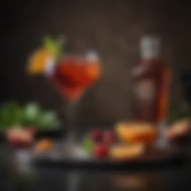Exquisite Cocktail Garnishes Artfully arranged cocktail garnishes complementing Hennessy