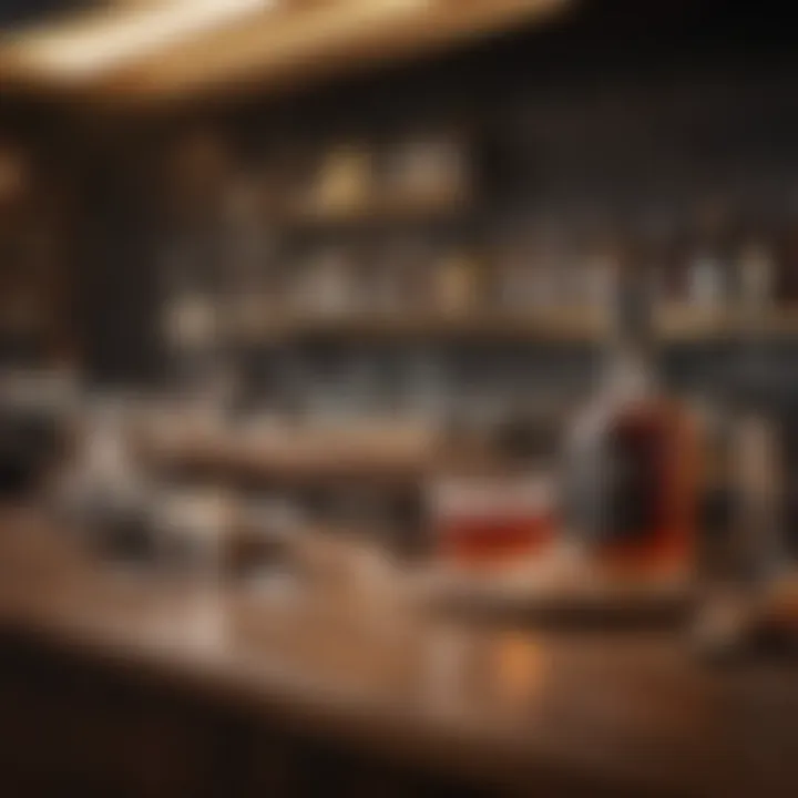 Stylish bar setup showcasing Hennessy and mixers