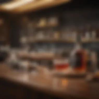 Chic Bar Setup with Hennessy Stylish bar setup showcasing Hennessy and mixers