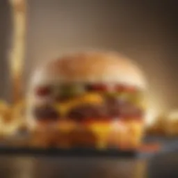 A close-up of the Quarter Pounder showcasing its ingredients.