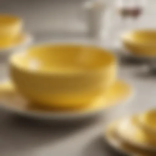 Elegant set of Corelle dinnerware in vibrant yellow