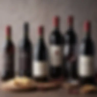 Diverse Selection of Red Wines A selection of red wine bottles arranged artistically, representing diverse options available