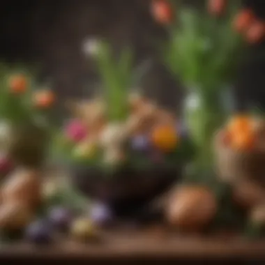 Traditional Easter Plants and Flowers A selection of traditional Easter plants and flowers, symbolizing renewal and spring.
