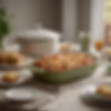 Casserole Elegance at the Dinner Table An elegant table setting featuring a Pillsbury casserole