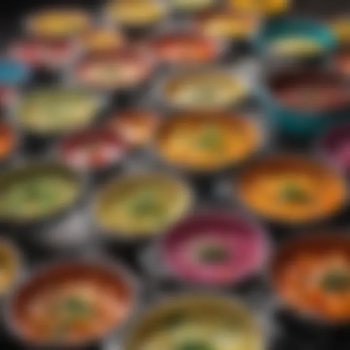 Collection of colorful dishes prepared using a steamer rack