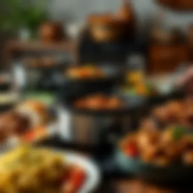 An inviting table spread featuring meals made with a dual-side crock pot