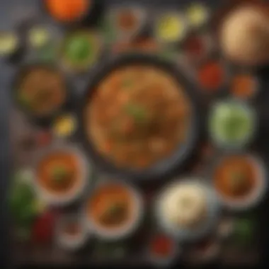 Traditional Vegan Asian Cuisine Traditional Asian meal arranged with colorful vegan dishes