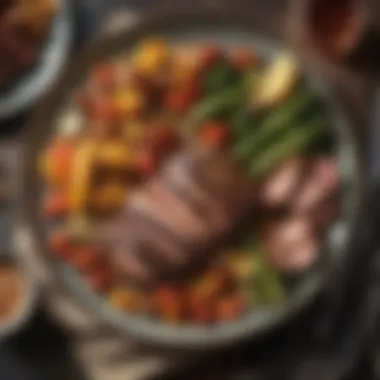 Paleo Diet Indulgence A hearty paleo dish featuring grilled meats and seasonal veggies