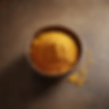 A vibrant bowl of turmeric ginger powder showcasing its rich color and texture