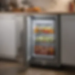 Compact mini deep freezer in a modern kitchen